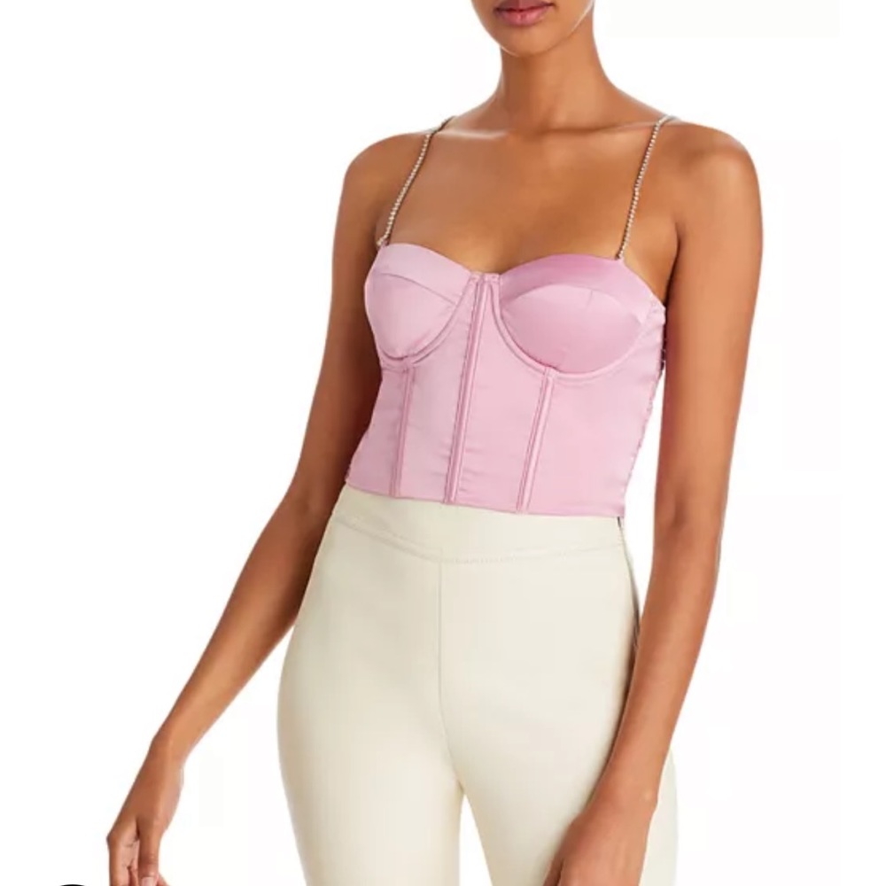 FORE crystal strap corset top